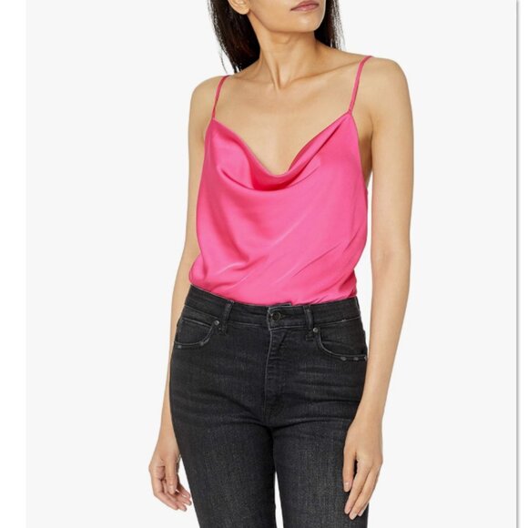 The Drop Tops - The Drop Women's Christy Cowl-Neck Cami Silky Stretch Top, Hot Pink, S, NWT